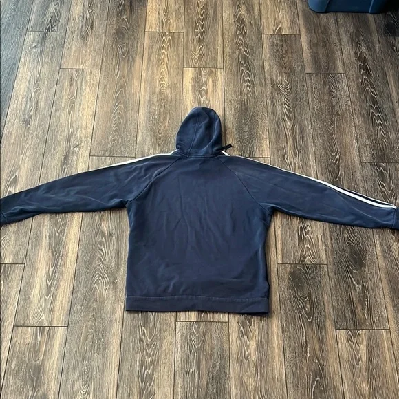 Adidas Navy Blue Hoodie Mens Large - Picture 4 of 15